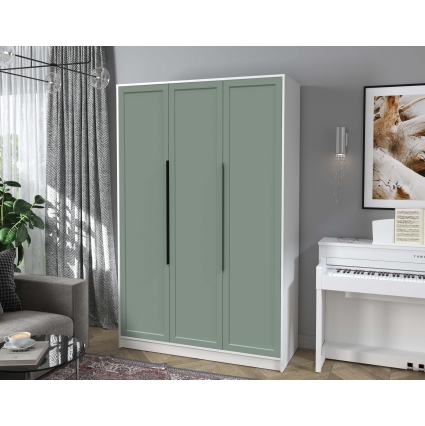 Шкаф распашной Тренд КТ-Ш3 (Белый платинум ЛДСП/ Мята ЛМДФ) Ш1360 В2128 Г547